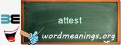 WordMeaning blackboard for attest